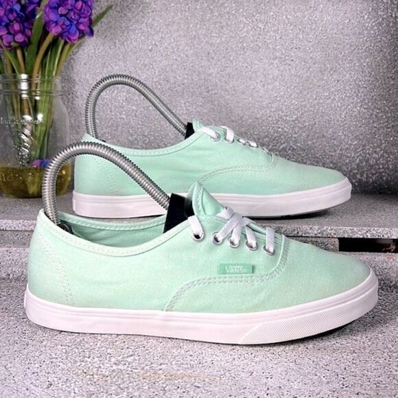 Vans Low Top Turquoise Sneakers Shoes Size 6.5 - Picture 1 of 8